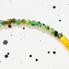 Bransoletka ręcznie robiona z naturalnego agatu mszystego i hematytów