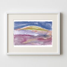 Abstrakcyjny pejzaż "GÓRA" akwarela A4