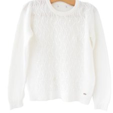 Jakościowy biały sweter vintage bawełna Jean Paul