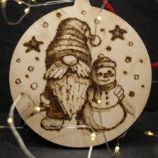 Drewniane wypalane ręcznie bombki - Skrzat 2 - święta, mikołajki, boże narodzenie, prezent, upominek, gwiazdka, zabawne