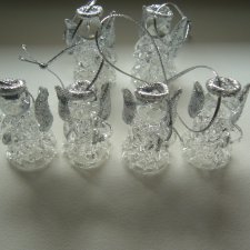 SZKLANE ANIOŁKI NA CHOINKĘ - 6 sztuk