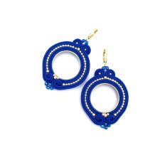 Kolczyki sutasz chabrowe kółka "Jolly" lekkie okrągłe romantyczne