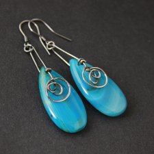 Kolczyki Nia z agatami - oksydowane srebro