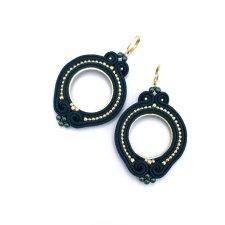 Kolczyki sutasz zielone kółka "Jolly" lekkie okrągłe romantyczne