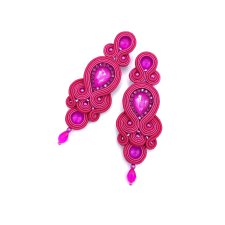 Kolczyki sutasz różowe "Keira" wieczorowe eleganckie z kryształkami