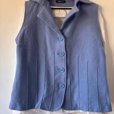 Wełniana kamizelka w pięknym odcieniu błękitu XXXL /44