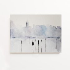 Miasto - obraz  akwarela