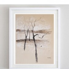 Drzewa-  praca wykonana węglem