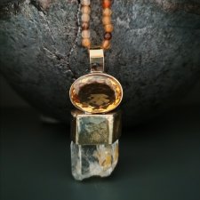 Amulet z cytrynem i kryształem górskim