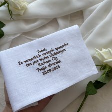 Lniana Poszetka do garnituru z tekstem