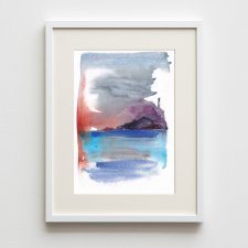 "Zachód słońca" akwarela A4