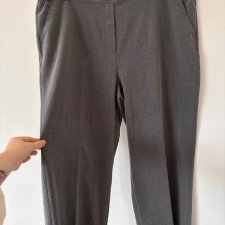 Szare klasyczne spodnie z prostą szeroka nogawką – minimalistyczny basic 6XL / 5XL