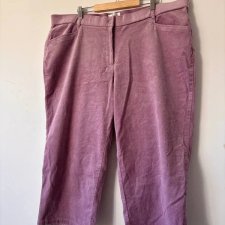 Miękkie sztruksowe spodnie vintage pascielowy róż rozmiar 4 xl /48