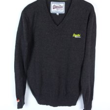 SUPERDRY męski cieńszy sweter z kaszmirem / M
