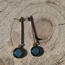 Złote kolczyki FALL – ciepły blask jesieni w odcieniach zielonego awenturynu