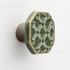 Gałka do mebli zielono-brązowa, wz.11