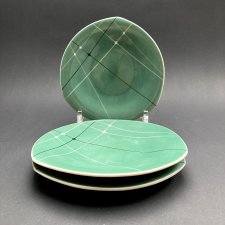 Talerze deserowe Iza J. Wrzesień Chodzież lata 60. XX w. 3 szt.