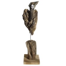 Rzeźba dekoracja ze starego drewna abstrakcja postać figurka /5/