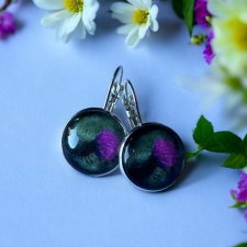 Kolczyki ŁĄKA w kolorze srebrnym – okrągłe kolczyki z motywem ostu