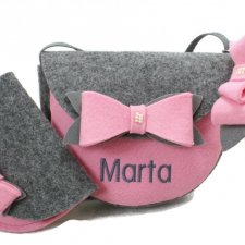 Torebeczka z imieniem dla dziewczynki  portfelik, opaska