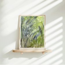 Trawy. Oryginalna akwarela A5