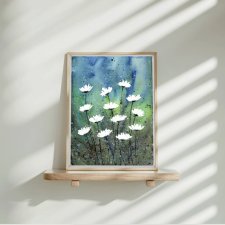 Łąka. Oryginalna akwarela A5