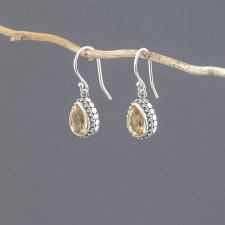 Srebrne kolczyki z cytrynem