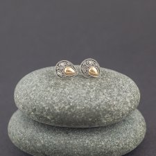 Srebrne kolczyki ze złotem 18K