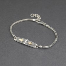 Srebrna bransoletka ze złotem 18K