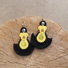 Kolczyki sutasz z uleksytem, hematytem i agatem