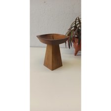 Świecznik lata 70, drewno Teak