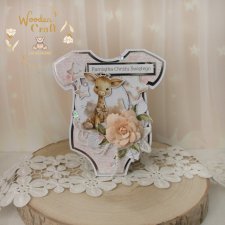 Kartka body na chrzest, roczek, narodziny "CuteBabyGirl" GOTOWA