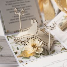 Ślubne pudełeczko exploding box kartka 3d