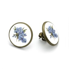 Kolczyki sztyfty Bukiet Niezapominajek Kwiatowe Vintage Handmade dla niej
