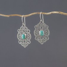 Srebrne kolczyki z turkusem