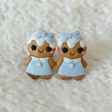 Niebieskie świąteczne kolczyki pierniczki