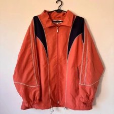 Pomarańczowa kurtka vintage 90s z kontrastowymi wstawkami – sportowy retro styl 4XL / 48 / 20