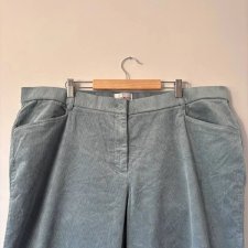 Miękkie sztruksowe spodnie vintage w kolorze zgaszonego błękitu Helena Vera Rozmiar 4XL / 48 / 20