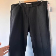 Czarne wide-leg spodnie oversize z wysokim pasem Basic Rozmiar XXXL / 46 / 18