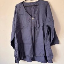 Granatowa bluzka vintage – minimalistyczny fason Made In Italy Rozmiar XXL / 44 / 16