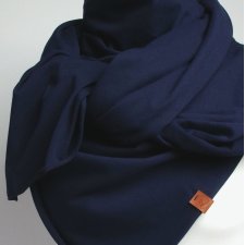 Chusta bawełniana GRANATOWA- chusta kwadratowa - modna chusta na jesień