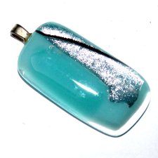 TURKUSOWA artystyczna szklana przywieszka wisiorek