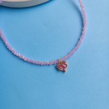 Naszyjnik w kształcie serca, różowy