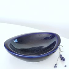 Popielniczka kobaltowa vintage, ZPS Pruszków, PRL