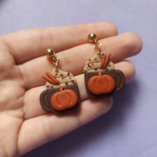 Kolczyki z gliny polimerowej dynie