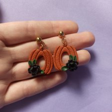 Kolczyki z gliny polimerowej dynie