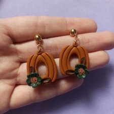 Kolczyki z gliny polimerowej dynie