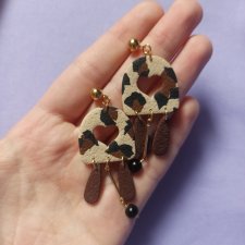 Kolczyki z gliny polimerowej panterka