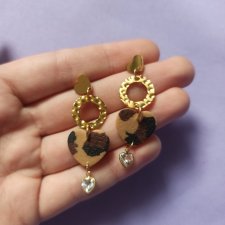 Kolczyki z gliny polimerowej panterka