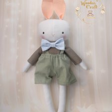 Króliczek Henry, przytulanka ręcznie szyta, prezent GOTOWY